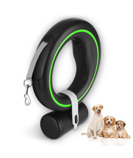 moestar UFO Retractable Dog Leash Hands Free Wearable Dog Leash with Poop Bag Holder One-Handed Brake Pause Lock 360? Tangle Free 10ft Dog Leash for Up to 66lbs Medium Small Dogs (Black/Orange)