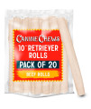 Canine Chews 10 Dog Rawhide Retriever Rolls - Rawhide Bones for Large Dogs (20 Pack) - 100% USA-Sourced Natural Beef Dog Rawhide Chews - Single Ingredient Dog Rawhide Bones - Healthy Dog Dental Chew