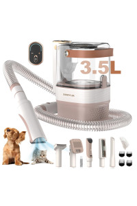 DOWYLIK Pet Grooming Vacuum, 15Kpa 3.5L Dog Grooming Vacuum for Shedding Suction 99% Pet Hair, Dog Grooming Kit with 6 Pet Grooming Shedding Tools, Dog Clippers Low Noise Grooming Supplies