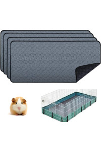 4 Pack Guinea Pig Cage Liners - Washable Guinea Pig Pee Pads, Waterproof Reusable & Anti Slip Guinea Pig Bedding Fast and Super Absorbent Pee Pad for Small Animals Rabbit Hamster Rat