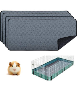 4 Pack Guinea Pig Cage Liners - Washable Guinea Pig Pee Pads, Waterproof Reusable & Anti Slip Guinea Pig Bedding Fast and Super Absorbent Pee Pad for Small Animals Rabbit Hamster Rat