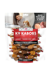Pur Luv K9 Kabob Dog Treats, Made with Real Chicken, Duck and Sweet Potato, Healthy, Easily Digestible, Long Lasting, and High Protein, 24 oz