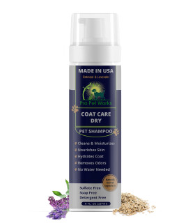 5 in 1 Waterless Dry Dog Shampoo Oatmeal Lavender-8oz No Rinse Dog Foaming Spray to Cleanse, Hydrate & Neutralize Odor - Soap-Free Moisturizer-Dandruff Itchy Dry Sensitive Skin-Grooming