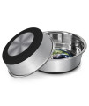 EPESTOEC Stainless Steel Anti-Slip Dog Bowls,Non-Slip Stainless Steel Pet Bowl with Foot Mat - Perfect for Mess-Free Mealtime,Quiet Pet Bowls for Cats and Dogs, Dry and Wet Foods,5.5in Single Pack