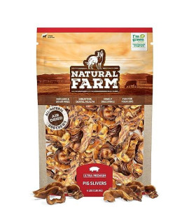 Natural Farm Pig Ear Slivers for Dogs (4 Pounds Bag), One Ingredient: Natural Pigs Ear Slivers, Air Dried, Long-Lasting & Highly Digestible Treats, Great for Puppy and Large/Medium Dogs