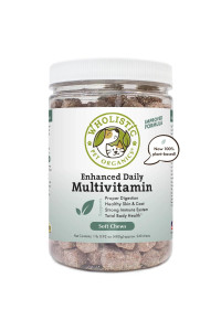 Wholistic Pet Organics: Multivitamin Chews for Dogs Organic Homemade Dog Treat for Medium and Small Dogs Calming Chews for Dogs Food Puppy Multivitamin Probiotics Immune Support Supplement (240 Count)