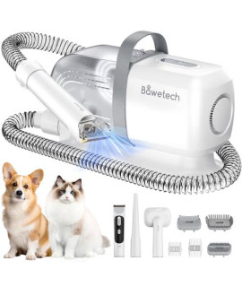 Bawetech Dog Grooming Vacuum, One-Stop Pet Grooming Kit with Dog Clipper and 5 Tools, 113? Dryer, Suction 99% Pet Hair, 2L Large Capacity, Low Noise Vacuum Groomer for Dogs Cats and Home Cleaning, B2
