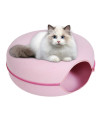 DSOPV Cat Tunnel Bed, Four Seasons Available Cat Nest, Detachable Round Felt Cat Tube Play Toy with Peek Hole, Washable Interior Cat Play Tunnel for About 9 lbs Small Pets Rabbits, Kittens, Puppy