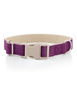 DCSP Pets Dog Collar - Heavy-Duty Dog Collar for Small Dogs, Medium and Large - Eco-Friendly Natural Fabric - Durable and Skin-Friendly - Soft Dog Collar for All Breeds (Small, Purple)