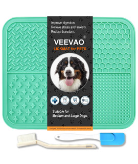 VEEVAO XL Lick mat for Large Dogs Breed, 12?0 Food Grade Silicone Dog Lick Mat with Suction Cups, Lick Matts for Large Dogs Anxiety Reliever, Peanut Butter Lick Mat for Boredom Breaker (Ocean Blue)