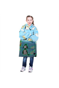 Catalonia Glow in the Dark Blanket Hoodie for Kids, Cat Print Oversized Wearable Fleece Blanket Sweatshirt with Large Front Pocket, Teen Boys Girls Gift