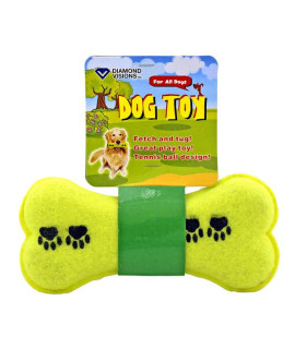 Fetch and Tug Tennis Ball Dog Bone Toy for Large and Small Dogs - Diamond Visions