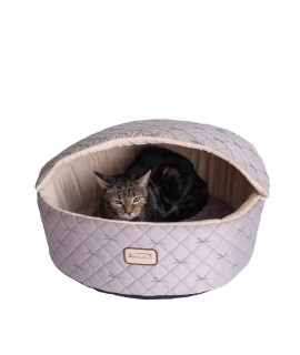 Armarkat Cat Bed Model C33HQH/MH-S, Small, Pale Silver and Beige
