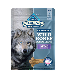 Blue Buffalo Wilderness Wild Bones Grain Free Dental Chews Dog Treats, Mini 10-oz Bag