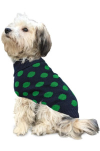Fashion Pet Contrast Dot Dog Sweater Green