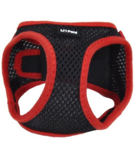 Lil Pals Comfort Mesh Harness Black with Red Lining