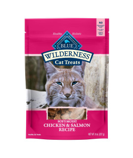 Blue Buffalo Wilderness Grain Free Soft-Moist Cat Treats, Chicken & Salmon 8-oz Bag