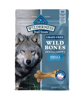 Blue Buffalo Wilderness Wild Bones Grain Free Dental Chews Dog Treats, Small 27-oz Bag