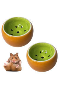 Hamster Bowl, Ceramic Guinea Pig Water Bowl Small Animal Food Dish for Syrian Hamster Rabbit Gerbil Chinchilla Hedgehog Sugar Glider Rat (2 Pcs)