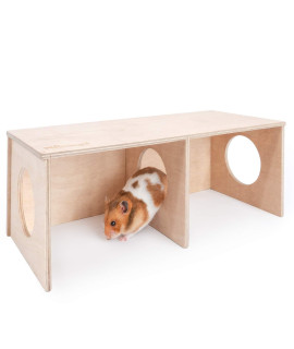Niteangel Hamster Secret Peep Shed 2-Chamber Hideout & Tunnel Exploring Toys (Large - for Syrian Hamster)