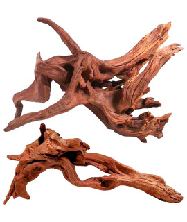 WDEFUN Natural Large Driftwood for Aquarium Decor Fish Tank Decoration, 2 Pieces 9-14 Assorted Branch for Decorations on Reptiles Tank