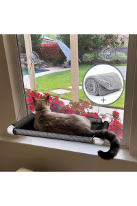 Lcybem Cat Window Perch - Cat Hammocks for Window with Plush Pad, Space Saving Cat Bed, Pet Resting Seat Safety Holds Two Large Cats, Providing All Around 360 Sunbathe for Indoor