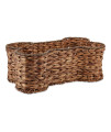 Bone Dry Pet Storage collection Bone Shape Hyacinth Toy Basket, Dark Brown, Large