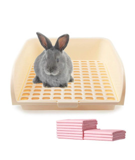 Amakunft Large Rabbit Litter Box, Small Animal Potty Trainer, Bunny Corner Toilet Box for cage, Small Pet Pan for Ferret/Guinea Pig/Chinchilla/Galesaur