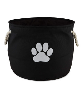 Bone Dry Pet Storage collection collapsible Bin, Small Round, Black