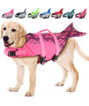 EMUST Large Dog Life Jacket Dog Mermaid Life Vests for Swimming Adjustable Dog Flotation Vest Swimsuits with Lift Handle for Small Medium Large Dogs XL