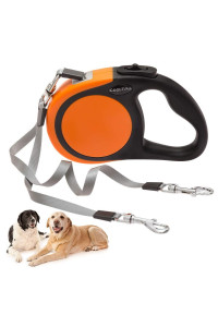 KOOLTAIL Dual Retractable Dog Leash - Walk 2 Dogs up to 110 lbs - Heavy Duty Double Headed 16 ft Extendable Dog Leash for Small Medium Dogs Walking Training