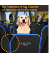 Active Pets Back Seat Cover for Dogs - XL Dog Hammock for Car w/ Mesh Window - Non-Slip, Waterproof Back Seat Protector for Travel - Blue