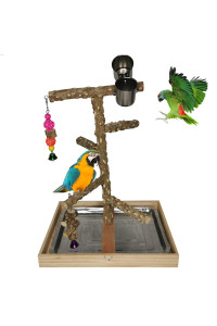 Tfwadmx?Bird Perch Natural Wood Stand Toy?Parrot?Play Stand Platform?Bird Cage Branch Perch Accessories for?Parakeets Canaries Cockatiels Conure Lovebirds