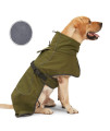 Dog Raincoat - Waterproof Dog Winter Jackets Windproof Coat with Velvet Inner Winter Dog Rain Coat with Reflective Strip,Green M