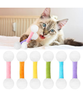 CiyvoLyeen Swabs Catnip Toys Set of 6 Soft Plush Cat Kicker Toys Interactive Kitty Kick Sticks for Cat Lovers Gift Durable Cat Teething Chew Toy for Cat