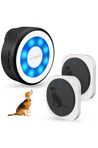 Hathever Dog Bell for Door Potty Training, Wireless Doggie Door Bell Operating at 1000 Feet with Chew Resistant IP65 Waterproof Touch Button, 4 Notification Modes