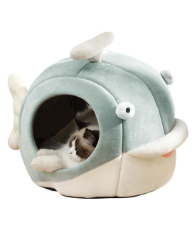Cat Beds for Indoor Cats - Cat Bed Cave with Removable Washable Cushioned Pillow, Calming Cozy Soft Cat Cave, Cute Friendly Dolphin Cat Houses for Indoor Cats No Deformation Pet Bed, M