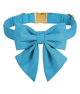 Maca Bates Dog Collar with Bow- Bow for Dog, 12 Solid Colors Sailor Bow Tie Adjustable Collar for Small Medium Large Dog with Golden Metal Buckle