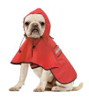 Ezierfy Reflective Dog Raincoat - Adjustable Waterproof Pet Rain Jacket, Lightweight Dog Hooded Rain Slicker Poncho for Small to X- Large Dogs and Puppies (Red, Small)