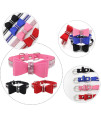 Small Dog Collar Puppy with Rhinestone Bow Knot Crystal Diamond Colorful Bling Girl Puppy Cat Collars Rose XXS