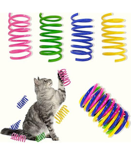 AGYM Cat Spring Toys, 30 Pack Cat Spiral Springs for Indoor Cats, Colorful & Durable Plastic Spring Coils Attract Cats to Swat, Bite, Hunt, Interactive Toys for Cats and Kittens