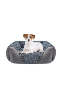 INVENHO Medium Dog Bed for Large Medium Small Dogs, Rectangle Washable Dog Bed, Orthopedic Dog Bed, Soft Calming Sleeping Puppy Bed Durable Pet Cuddler with Anti-Slip Bottom M(25x21x8)