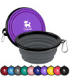 COOYOO Collapsible Dog Bowl,2 Pack Collapsible Dog Water Bowls for Cats Dogs,Portable Pet Feeding Watering Dish for Walking Parking Traveling with 2 Carabiners