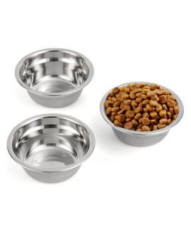 JAZUIHA Cat Food Bowls Set, Stainless Elevated Pet Dishes Bowls with Wooden Stand, Adjustable Heighs Cat Feeder with 3 Bowls for Food and Water (Style 1)