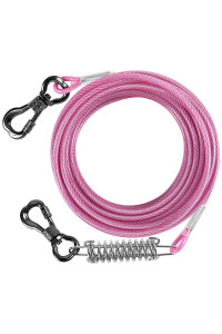 Tresbro Dog Chain for Outside, 30FT Heavy Duty Tie Out Cable for Dogs Up to 500Lbs, Reflective Dog Leads for Yard with Spring and Swivel Hook, Long Dog Runner Tether for Outdoor Camping Beach