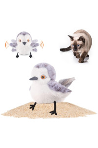 Potaroma Cat Toys Flapping Bird (No Flying), Lifelike Sandpiper Chirp Tweet, Rechargeable Touch Activated Kitten Toy Interactive Cat Exercise Toys for All Breeds Cat Kicker Catnip Toys 4.0