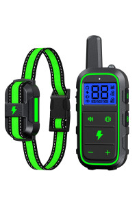 DogStop Dog Training Collar Electric Dog Shock Collar with 4 Training Modes and Waterproof Rechargeable Remote Range 3300Ft for Large Medium Small Dogs (Green)