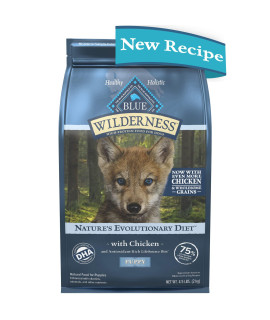 Blue Buffalo Wilderness High Protein Natural Puppy Dry Dog Food Plus Wholesome Grains, Chicken 4.5 lb Bag