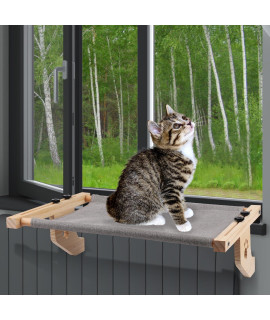 Cat Window Perch, Adjustable Cat Window Bed Cat Window Hammock with Wood & Metal Frame Cat Beds for Indoor Cat Hammock for Windowsill Bedside Drawer Cabinet
