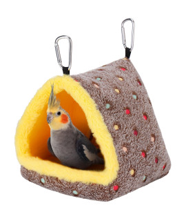 Winter Warm Bird Nest House, Fluffy Parrots Bird Bed for Cage, Hanging Hammock Plush Shed Hut Hideaway Hut for Parakeets Cockatiels Conures Lovebirds African Grey